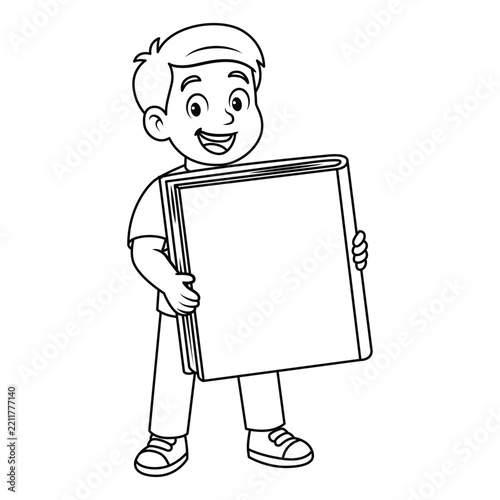 Boy with Huge Book
