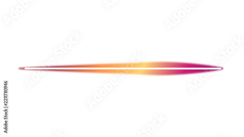 Abstract neon glowing horizontal line with gradient light effect isolated on transparent background element