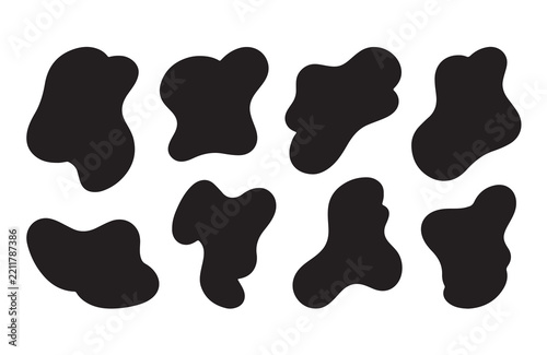 Black Organic Blob Shapes Abstract Collection