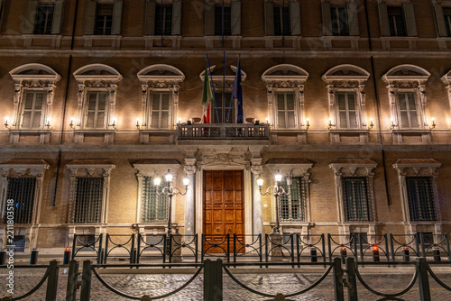 Palazzo Madama Senate of the Italian Republic at Night, Rome