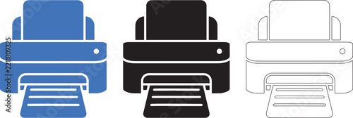 Printer Vector Icon Isolated on White Background — Printing Device Symbol for Office, Document, Paper and Digital Technology Use