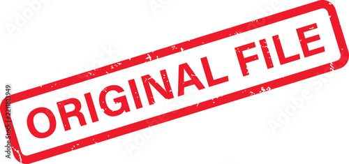 A red rubber stamp with the text original file in a rectangular border on a white background