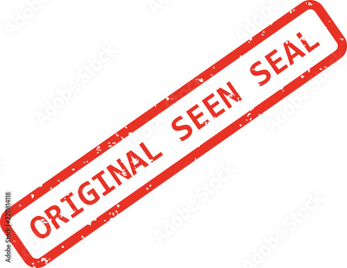 A red rubber stamp with the text original seen seal in a rectangular border on a white background
