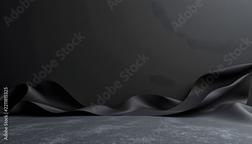 elegant memorial background with subtle folded black paper texture, soft gray illumination, spacious empty center, premium minimalist design, no text