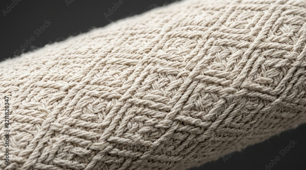 Obraz premium Close-up of natural fiber woven textile with diamond pattern