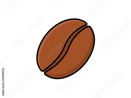 Simple brown coffee bean illustration