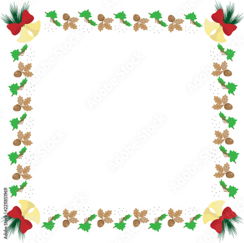 A Christmas frame with bells. The concept of New Year and Christmas.
