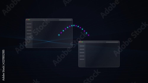 Abstract Data Management Interface with 3D Glassmorphism Design