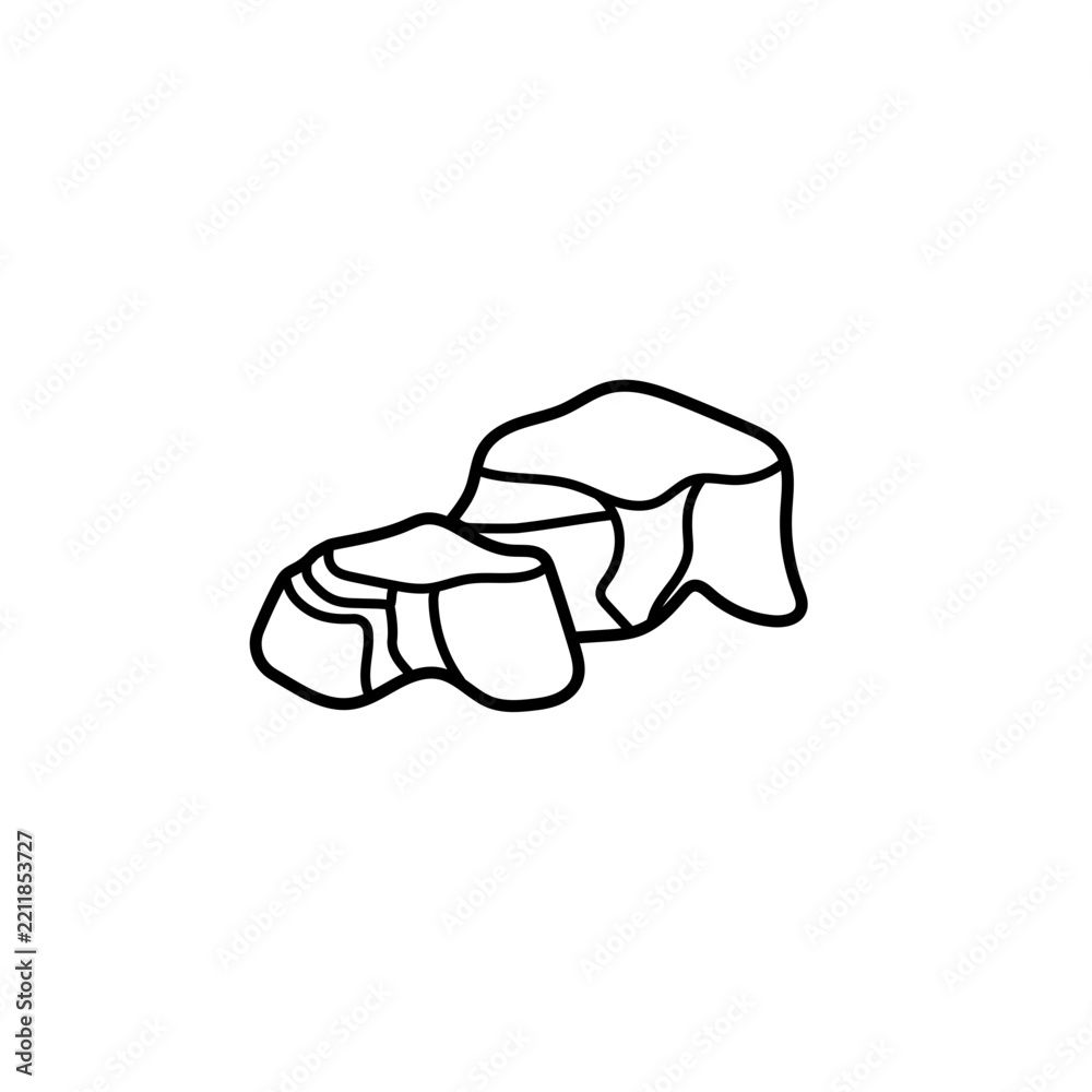 Obraz premium Minimalist Rock Cluster Outline Vector Illustration Doodle