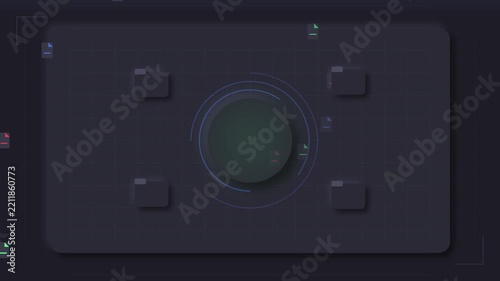 Abstract Neumorphic Data Navigation Hub with Futuristic Interface