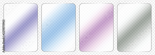 Modern Glassmorphism Rectangular Card Frames Set with Soft Diagonal Color Gradients for UI UX Web Banners App Interfaces and Digital Graphic Design Projects