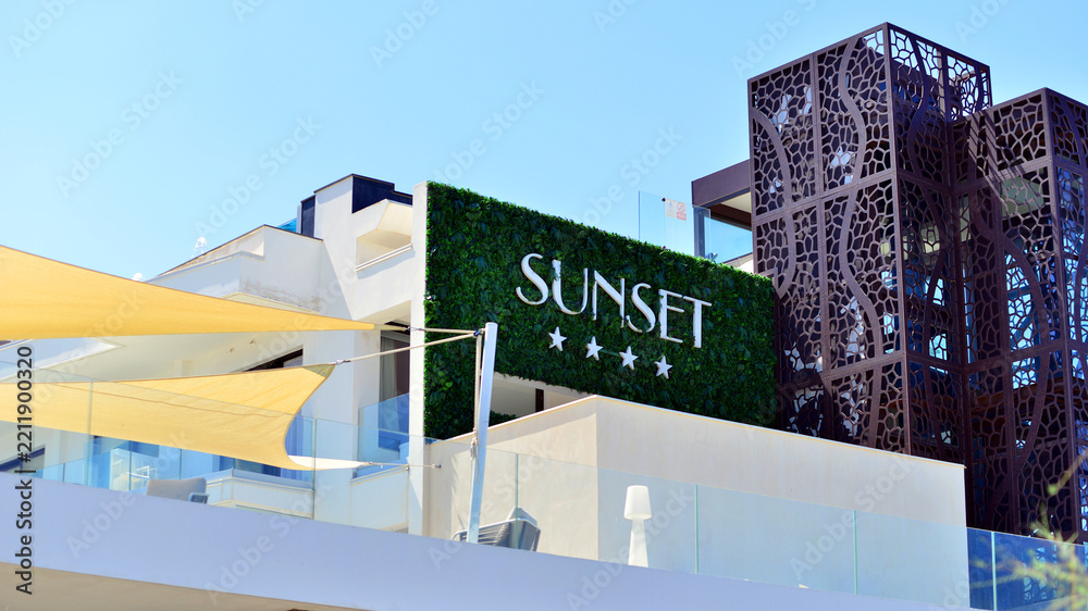 Fototapeta premium Cefalu, Italy. 21 August 2026.Hotel Sunset. This an attractive destination in Sicily.