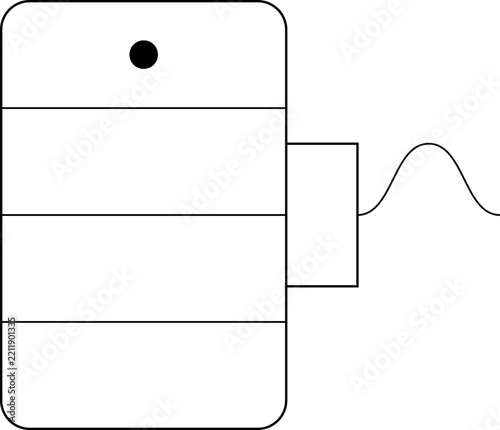 Sustainable Smart Home Residential Energy Storage Battery Unit Integrated with Urban Power Grid Line Art