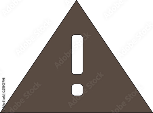 brown warning triangle icon with white exclamation mark symbol