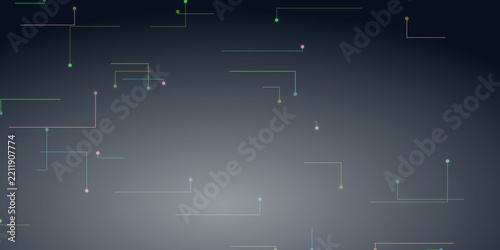 Abstract digital network background with colorful connected dots