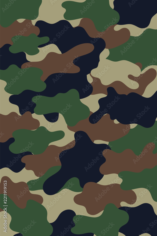 Fototapeta premium Military Camouflage Seamless Pattern Classic Army Woodland Camo Background