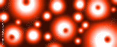 Obraz na plátně Red glowing bokeh circles abstract background bright luminous lights modern wall