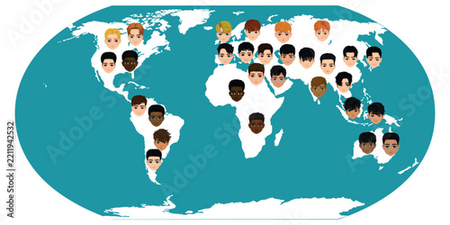 Estimated distribution of the young male profile worldwide