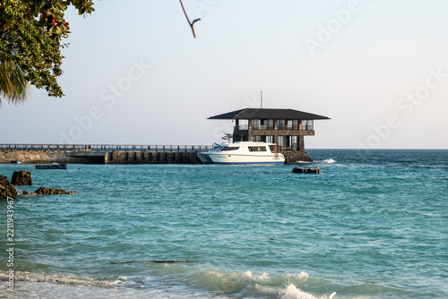 View of Samal Island with water and boats in the background during daylight