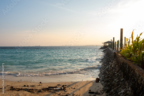 Sunrise at Samal Island with clear water and beach view