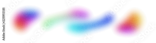 Obraz na plátně Grainy gradient forms soft blurred circles that glow with neon light
