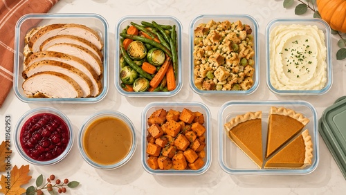 Thanksgiving Leftovers Packed into Reusable Food Containers