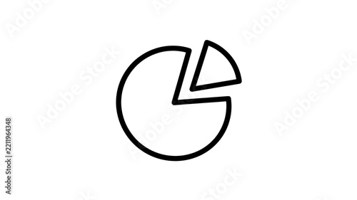 Pie chart data analytics line icon on transparent background design