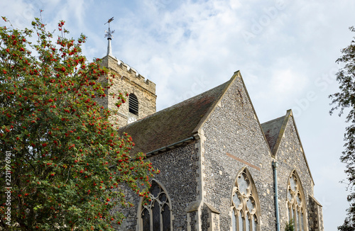 Sandwich , Kent , uk, August 18 2023 12th century norman tower of st clement's church
