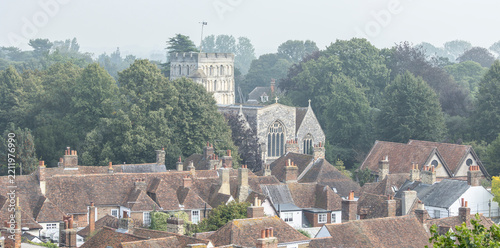 Sandwich , Kent , uk, August 18 2023 12th century norman tower of st clement's church
