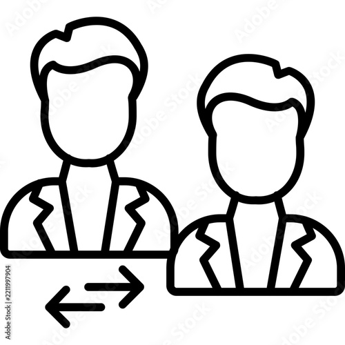 Two people with arrows between Icon