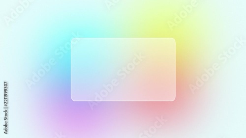 Abstract pastel gradient background with glowing rounded rectangle softly floating at center, colorful blurred light transitions and clean minimalist digital frame design with copy space for text