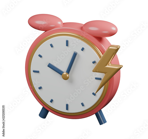 Fast Alarm Clock with Lightning 3D Time Icon - Alternate View A
