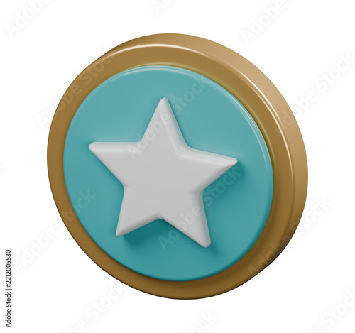 Star Badge 3D Achievement Icon - Alternate View A