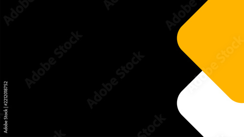 Modern Black Background Rounded Shapes. Background with Yellow and White Rounded Shapes. Template Background for Presentation.