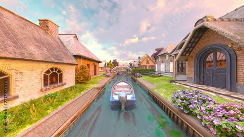 川沿いの家　3DCGレンダリング