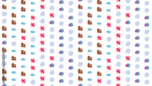 Abstract shapes seamless pattern on transparent background