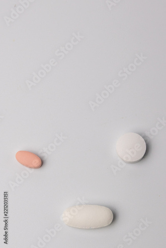 Medical Pills And Tablets On White Background