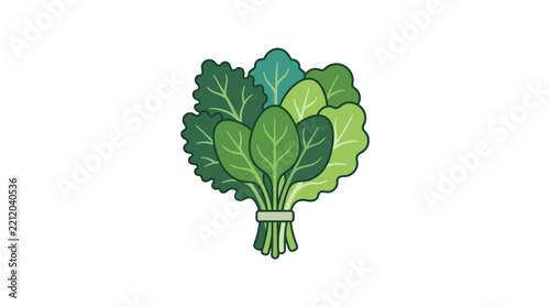 Fresh bunch of organic green spinach leaves.