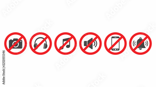 Set of prohibited symbols for silent zone and privacy