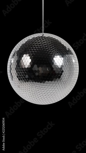 Vertical Spinning Disco Mirror Ball Animation Alpha Channel for Social Media Reels 4K