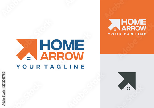 Home Arrow Real Estate Property Logo Vector Design