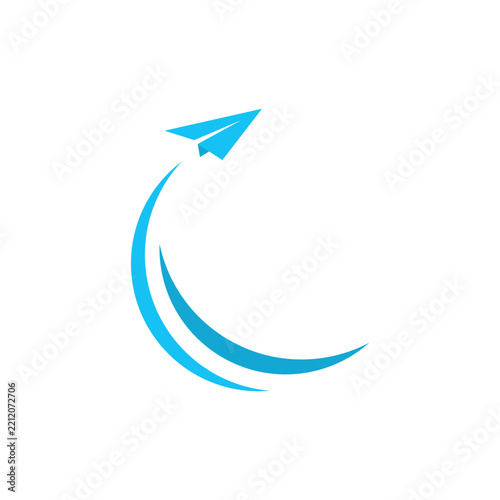 Minimalist Paper Airplane  Icon Logo