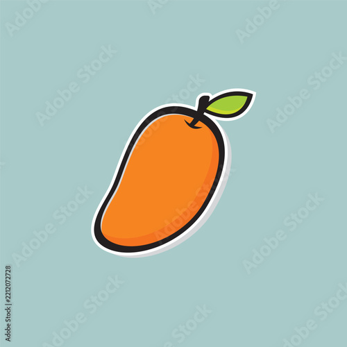 Stylized Mango Fruit Vector Illustration