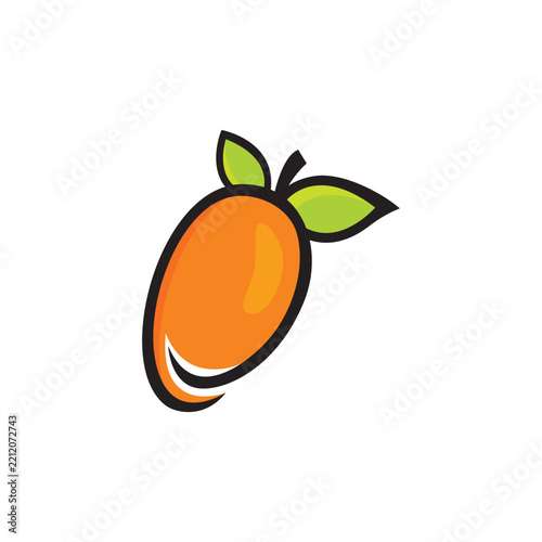 Stylized Mango Fruit Vector Illustration