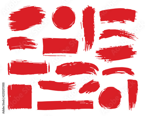 brushstroke red paint marks for graphic design and illustration