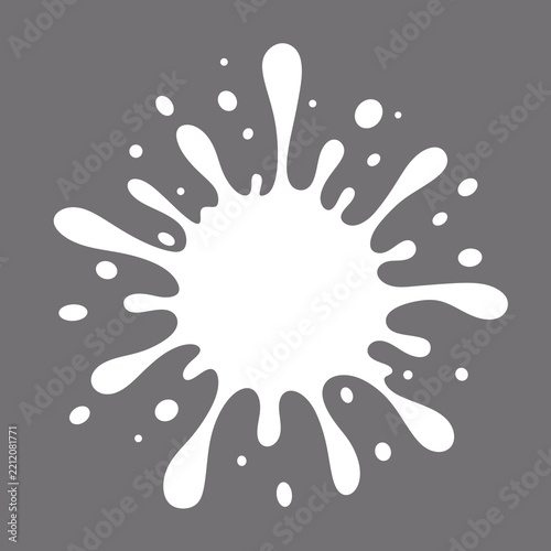 White milk splash or liquid drop isolated on grey background vector illustration