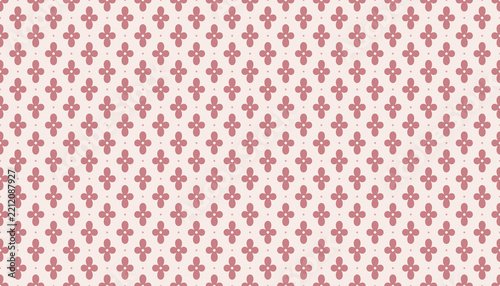Seamless Japanese hanabishi four petal flower pattern in dusty pink