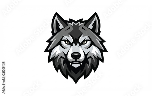 Stylized Vector Wolf Head Portrait Illustration.