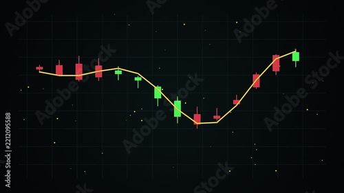 High Frequency Algorithmic Trading Candlestick Loop, Forex Liquidity Flow and Quantitative Stock Market Chart