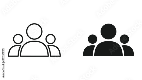 Group of three people icon isolated on transparent background vector design